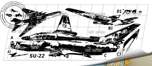 Наклейка на стену самолет Су-22 