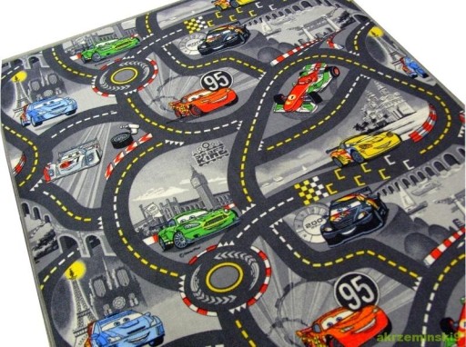 КОВЕР DISNEY CARS CITY STREETS 120x300 СЕРЫЕ АВТОМОБИЛИ