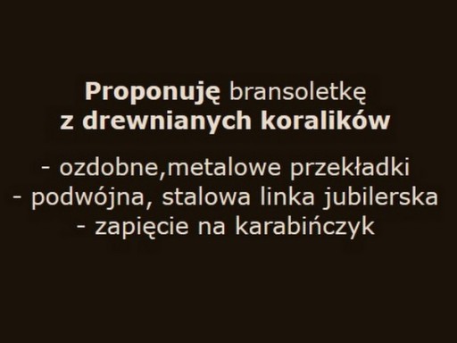 BRANSOLETA męska KORALIKI ** 36 [B636]