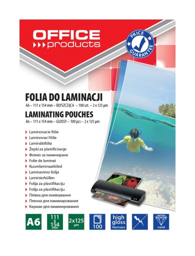 Folia do laminowania A6 2x125mikr 100szt