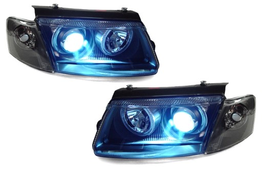VW PASSAT B5 3B ЛАМПЫ, ЧЕРНЫЕ фары, кольца H7/H7
