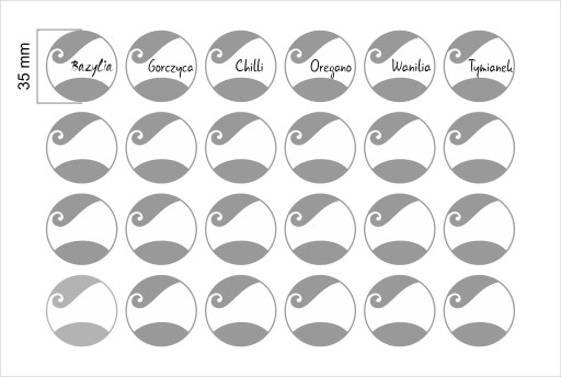 Наклейки для специй, ПУСТЫЕ, 24 шт.