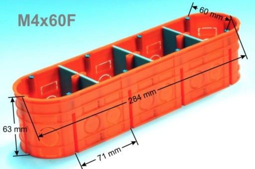 Simet M4x60F Коробка четырехместная для скрытого монтажа глубиной 60