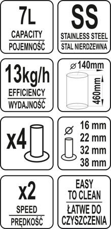 NADZIEWARKA YATO SZPRYCA DO KIEŁBAS 7L + 4 LEJKI