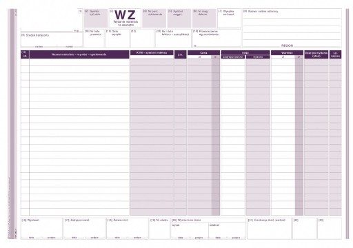 385-1 WZ WYDANIE MATERIAŁU NA ZEWNĄTRZ A4