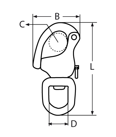 5 x Snapszekla Nierdzewna Kwasoodporna z krętlikiem obrotowa V4 70mm