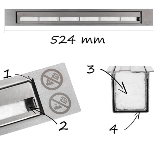 Биокамин Nice-House 90x40 inox со стеклом SAFE