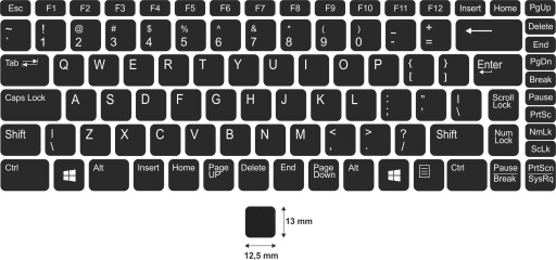 Наклейки на всю клавиатуру 12,5х13мм, 10 шт.