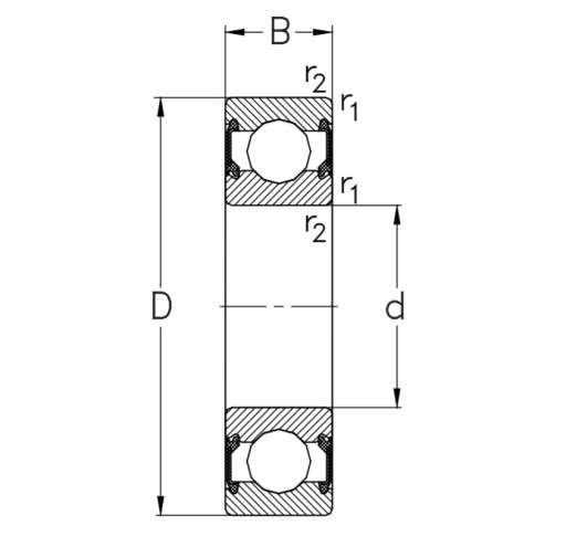 Łożysko kulkowe 61911 = 6911 2RS2 NKE 55x80x13 2RS