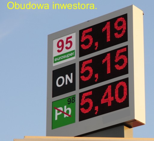 Wyświetlacz cen paliw i tekstu do pylonu