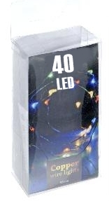 Разноцветные лампы, микропровод 40LED, на батарейках__K4