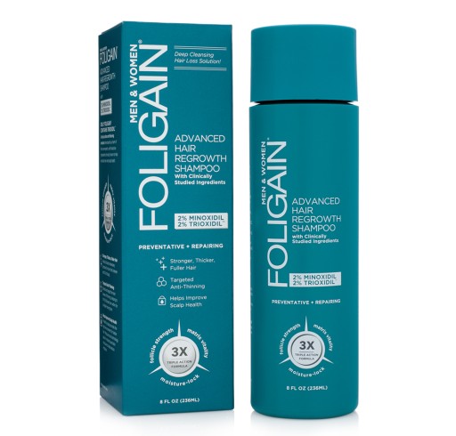 Шампунь Foligain Professional, ускоряющий рост волос, с 2% триоксидилом.