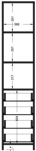 BODO R40O 4S WENGE UFC офисная полка с ящиками