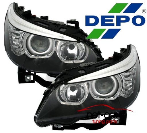 ЛАМПЫ ФАР BMW 5 E60 E61 LED ANGEL EYES LIFT