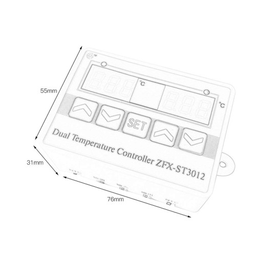 РЕГУЛЯТОР ТЕМПЕРАТУРЫ, 2-КАНАЛЬНЫЙ, ЦИФРОВАЯ СИГНАЛИЗАЦИЯ