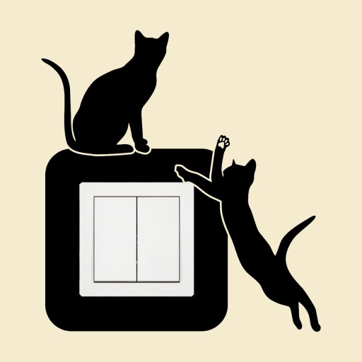 НАКЛЕЙКА под контактную розетку ВЫКЛЮЧАТЕЛЬ CAT для детской комнаты