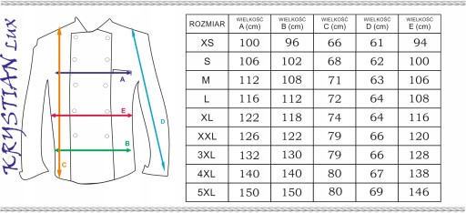 KITEL/BLUZA kucharska ELANOBAWEŁNA FARTUCHY r. 4XL
