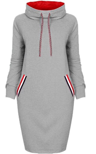 SPORTOWA DŁUGA BLUZA DRESOWA DAMSKA OVERSIZE MODNA