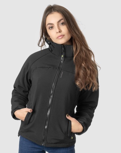 Sportowa Termoaktywna Kurtka Damska Softshell Ocieplona Futerkiem 3101B r M