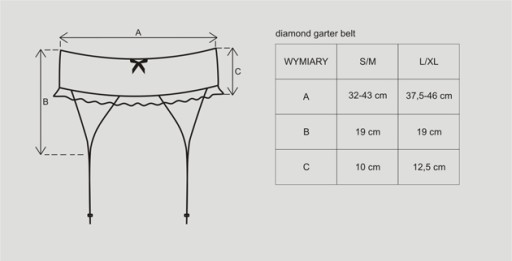 Пояс для чулок OBSESSIVE DIAMOND L/XL