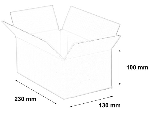 КАРТОННАЯ КОРОБКА 230х130х100 мм 400г -20 шт.