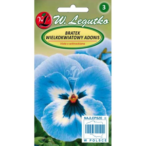 Семена BLUE WHITE BIG PANSY ADONIS 0,4г