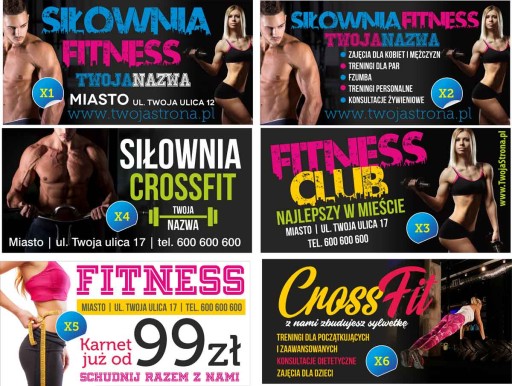 Baner reklamowy Reklama - Siłownia Crossfit 3x1m