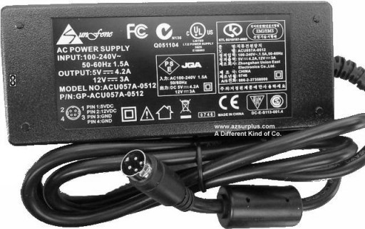 Блок питания для вилки LACIE 4PIN 12V-3A/5V-4.2A FV