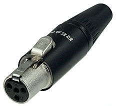 REAN NEUTRIK RT4FC-B mini XLR розетка, золото, 4 контакта