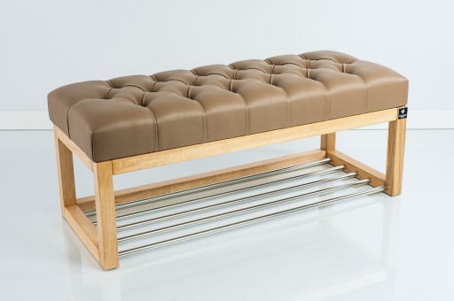 120 Producent Ławka Pikowana Cappuccino EMRA WOOD