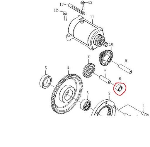 Втулка натяжного шкива стартера CF MOTO