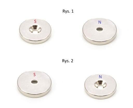 MOCNY MAGNES NEODYMOWY 18x3 mm Z OTWOREM 7/3,5 mm POD WKRĘT ZESTAW 2 SZTUK