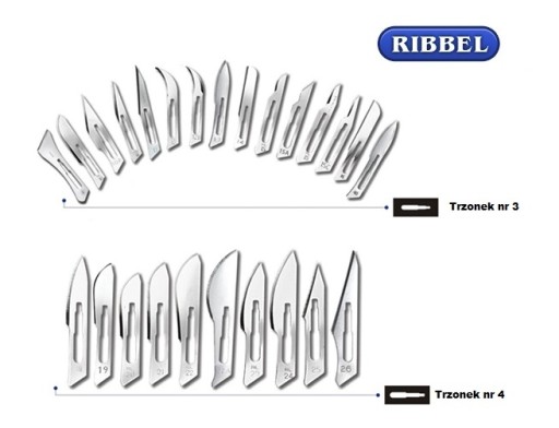 Ribbel Skalpele Ostrza chirurgiczne nożyki Skalpel Ribbel 100szt 13