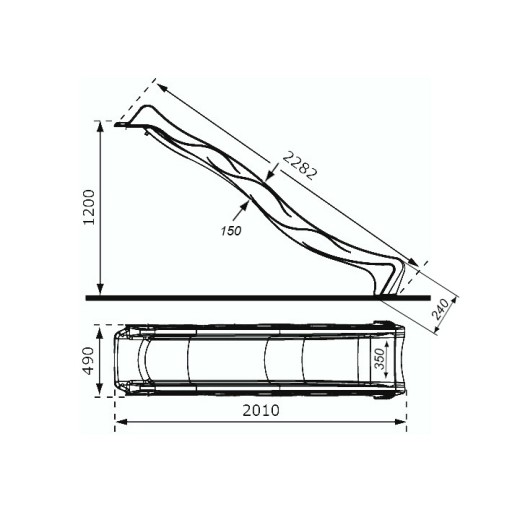 Горка Горка Горка Детская площадка Детский Сад REX 2,5 м серая