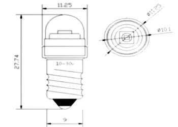 E10 Cree Светодиодный фонарик 3 В 3,6 В 6 В 9 В 12 В