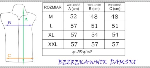 Bezrękawnik polarowy GRUBY 500g/2 wys. jakość r. L