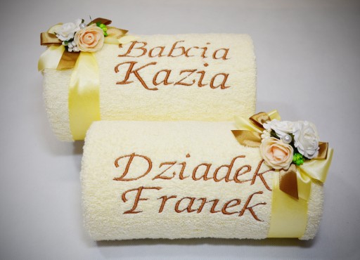 GRUBE Ręczniki z Haftem Prezent dla Babci Dziadka