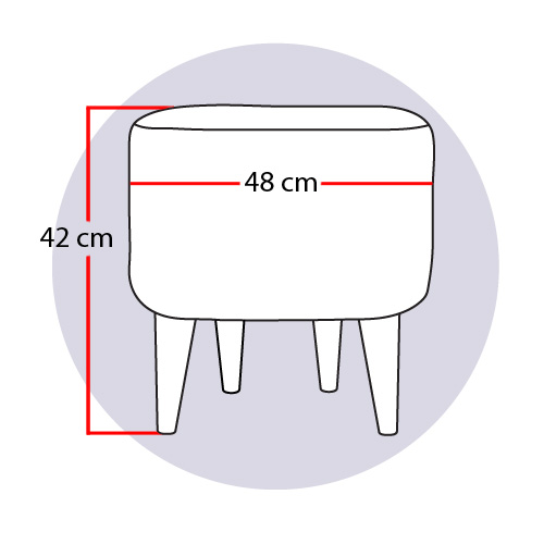 Табурет-пуф круглый, 4 ножки, скандинавский плюш.