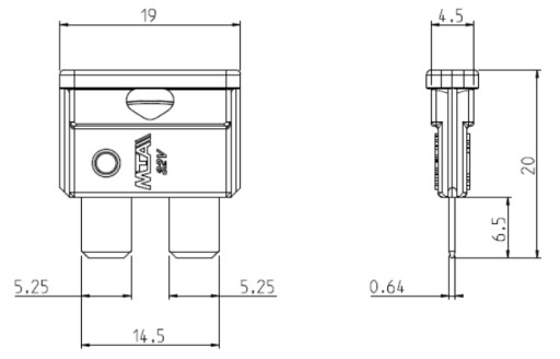 ПЛАСТИНОЧНЫЙ ПРЕДОХРАНИТЕЛЬ UNI VAL UNIVAL MTA 20A 10 шт.