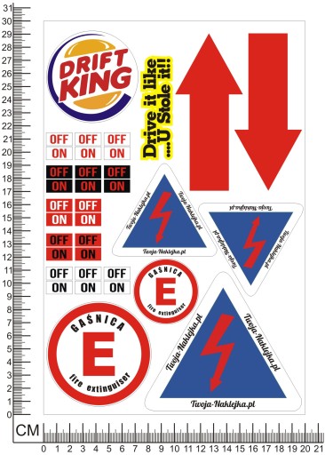 Набор наклеек Drift Rally KJS Rally 30 x 20см
