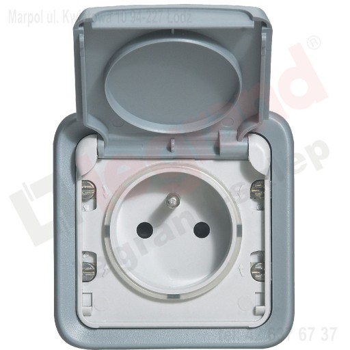 Комплектная розетка скрытого монтажа PLEXO IP55 - серая