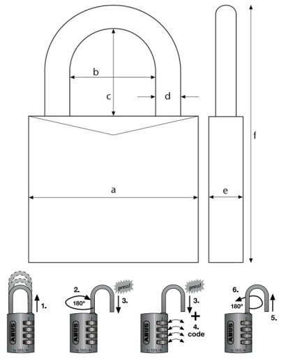 ABUS НАВЕСНОЙ ЗАМОК 145/40 КОМБИНАЦИЯ С ПЕРЕМЕННЫМ КОДОМ GYM LOCKER LIMITED ЧЕРНЫЙ/ЧЕРНЫЙ