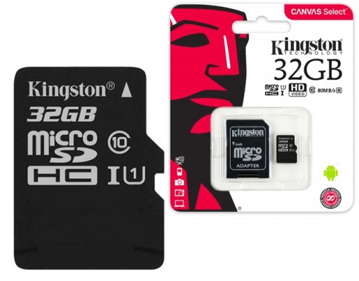 КАРТА ПАМЯТИ KINGSTON 32 ГБ MICRO CL10 + АДАПТЕР