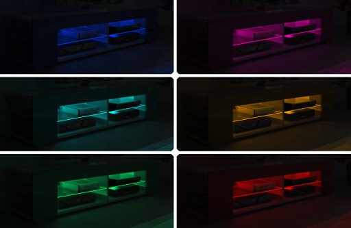 Светодиодное освещение RGB 2 СТЕКЛЯННЫЕ ПОЛКИ 2 ЗАЖИМА