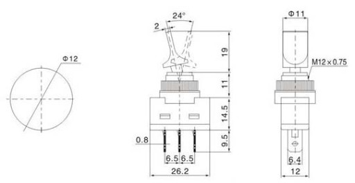 PRZEŁĄCZNIK LIZAKOWY ASW-14 20A 12V PODSWIETLANY P