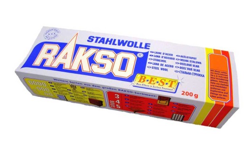 Стальная вата Stahlwolle RAKSO 200г, грануляция 000