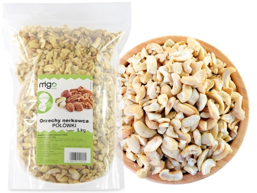 ZESTAW x2 ORZECHY NERKOWCA 1kg POŁÓWKI - 2kg