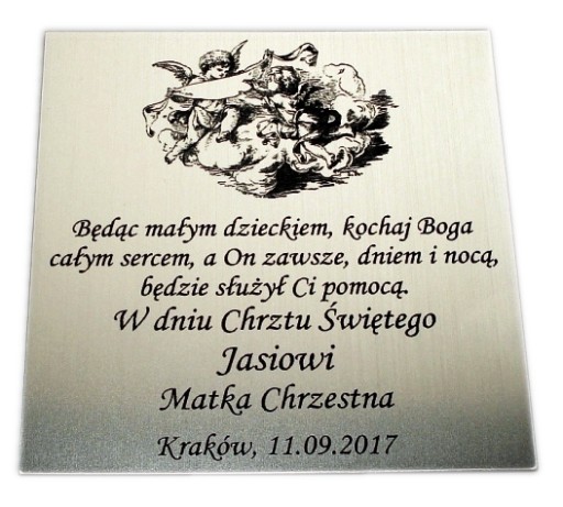 Tabliczka 12x12 życzenia dedykacja ślub GRAWER