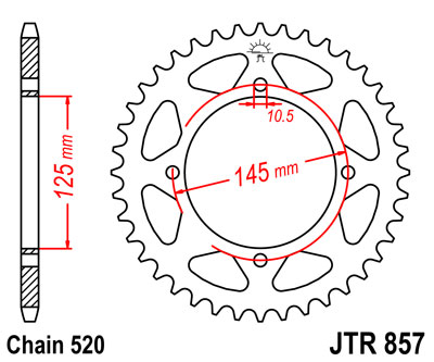 Zębatka tylna JTR857 XT600 XV XTZ XV 250