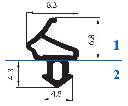 Уплотнитель оконный уплотнитель ПВХ S-1126 VEKA